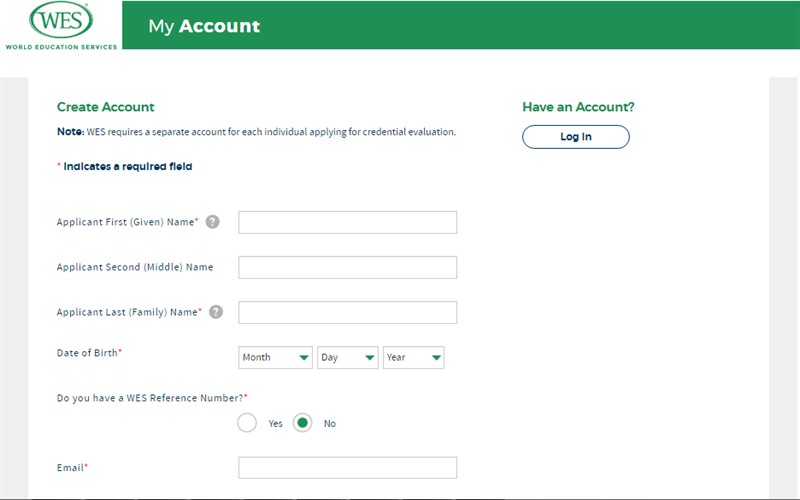 ارزیابی مدارک تحصیلی WES ثبت نام
