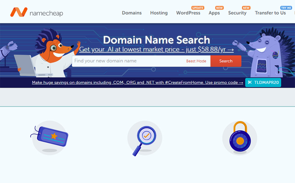 امکان خرید دامین از Namecheap