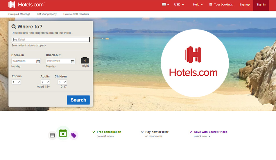 رزرو هتل از Hotels.com سایت