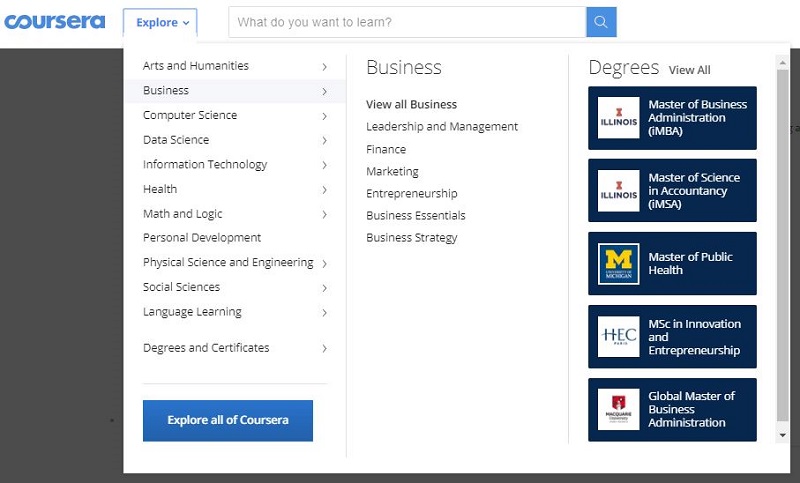 آموزش ثبت نام در coursera لیست