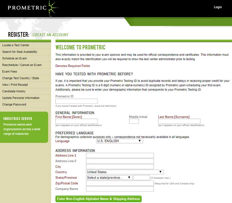 محل ثبت نام آزمون پرومتریک Prometric 