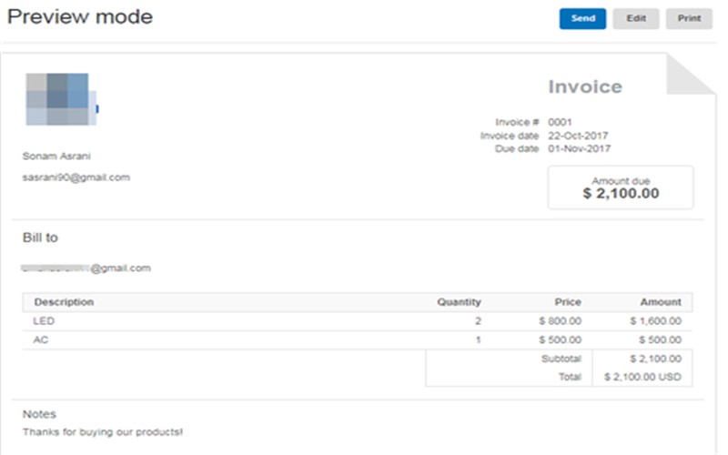 paypal invoice