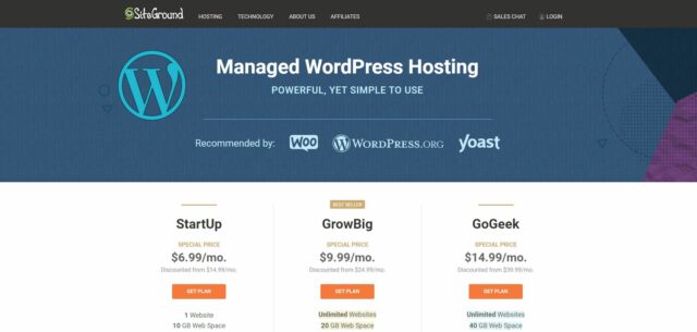 siteground بهترین هاست وردپرس