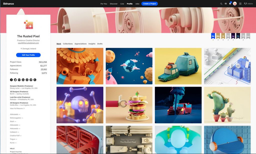 درآمد از سایت Behance