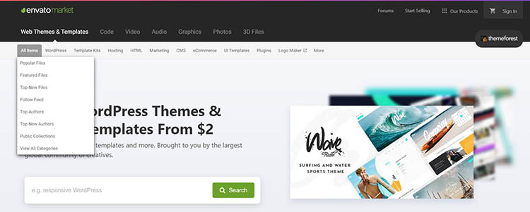 1 آموزش خرید قالب سایت تم فارست و خرید از envato market