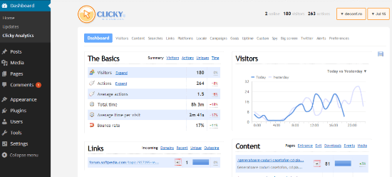 Clicky Analytics پلاگین