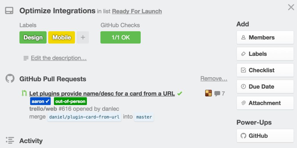 ادغام Trello و GitHub