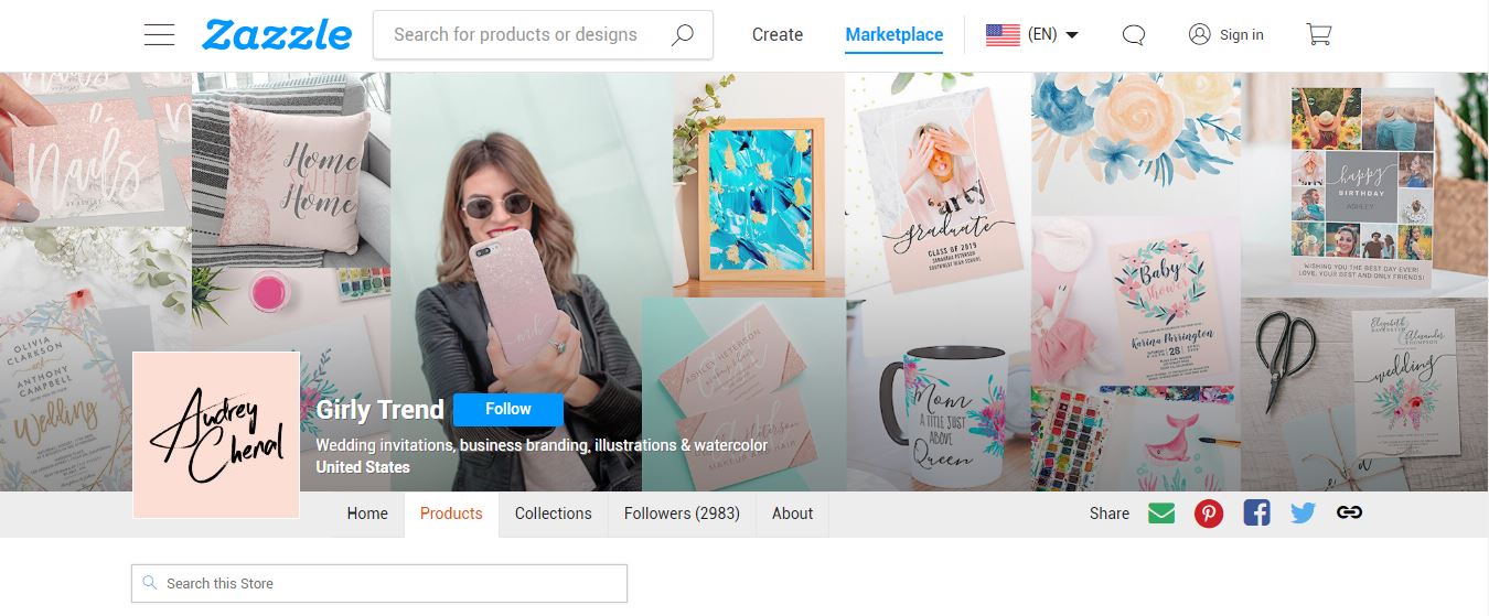 کسب درآمد ارزی از سایت Zazzle نمونه