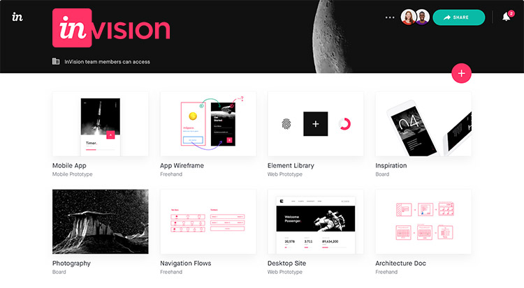 پلتفرم سایت InVision