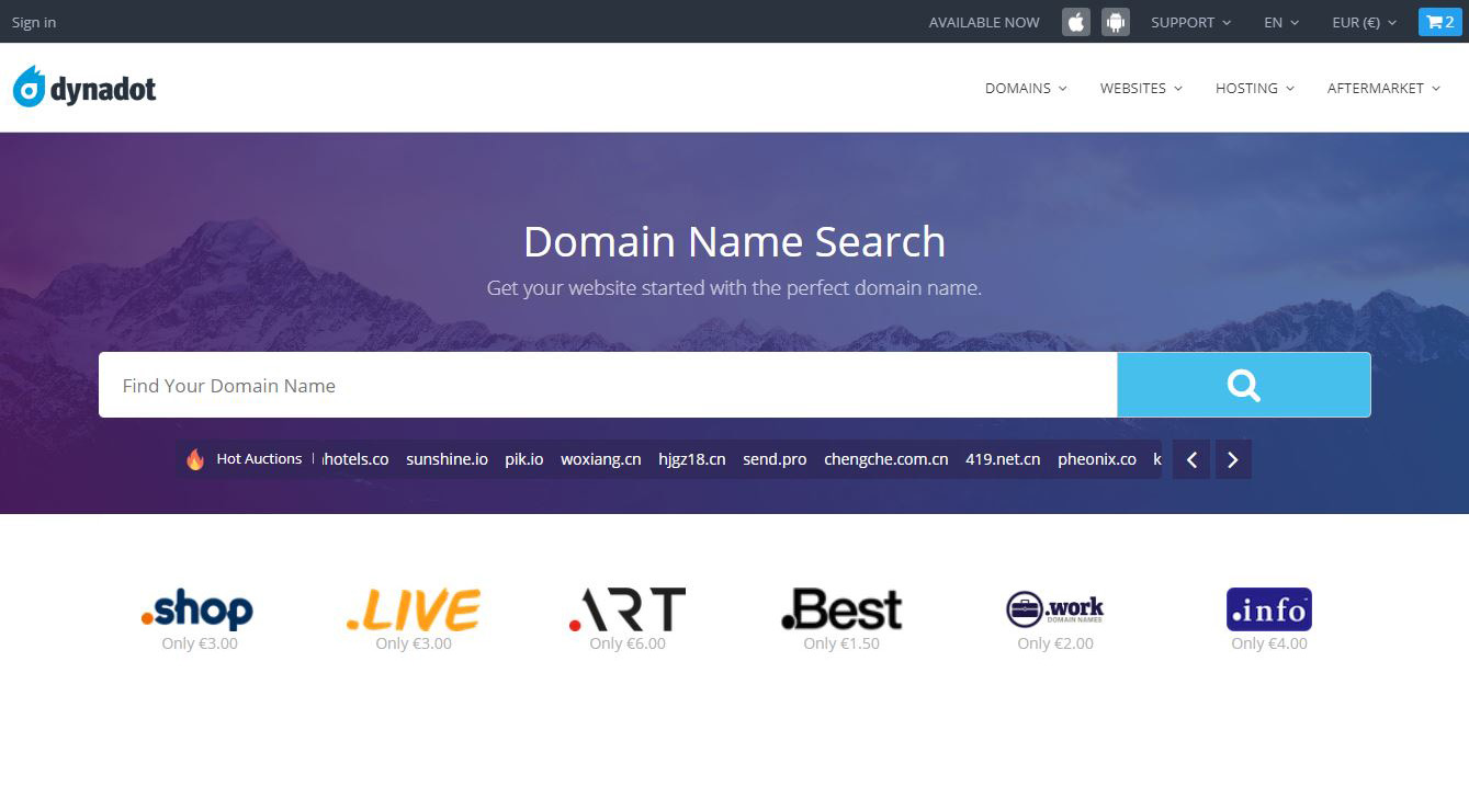خرید دامین از سایت Dynadot
