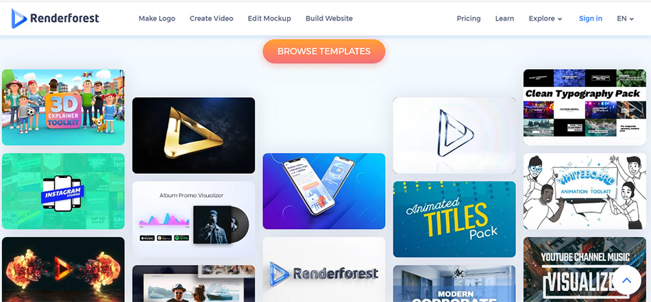 خدمات ساخت ویدیو تبلیغاتی با سایت Renderforest