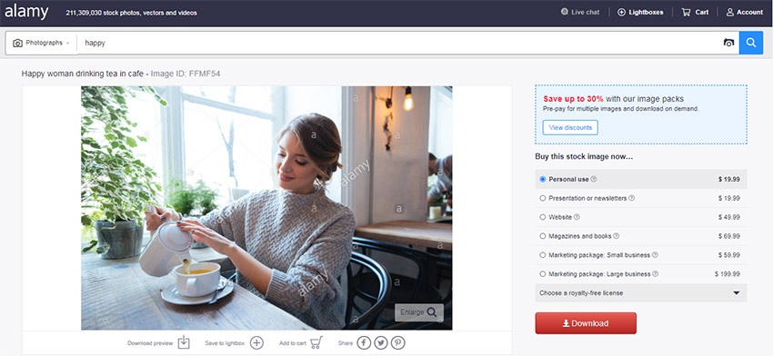 فرایند فروش عکس استوک در سایت Alamy
