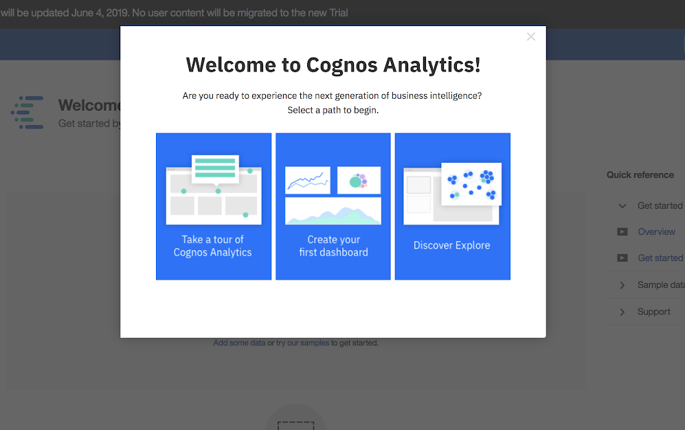 IBM Cagnos Analytics بهترین user onboarding