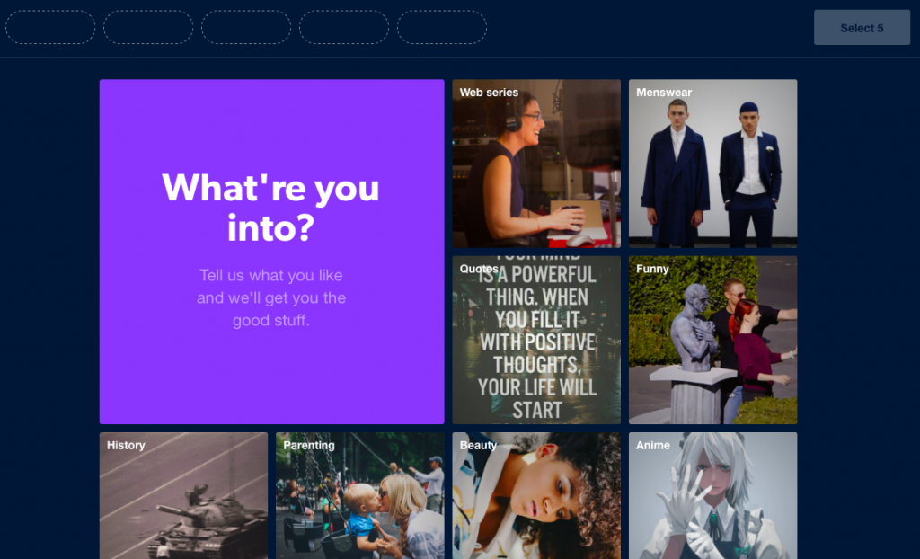 بهترین user onboarding Tumblr