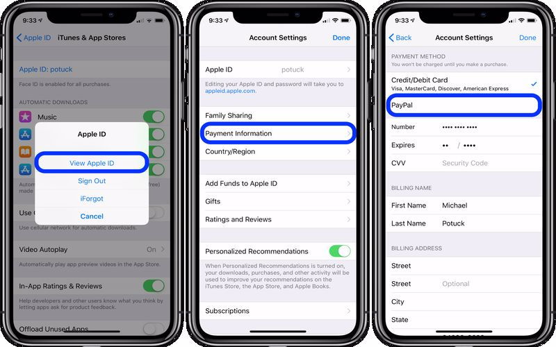 استفاده از اکانت پی پال در ios