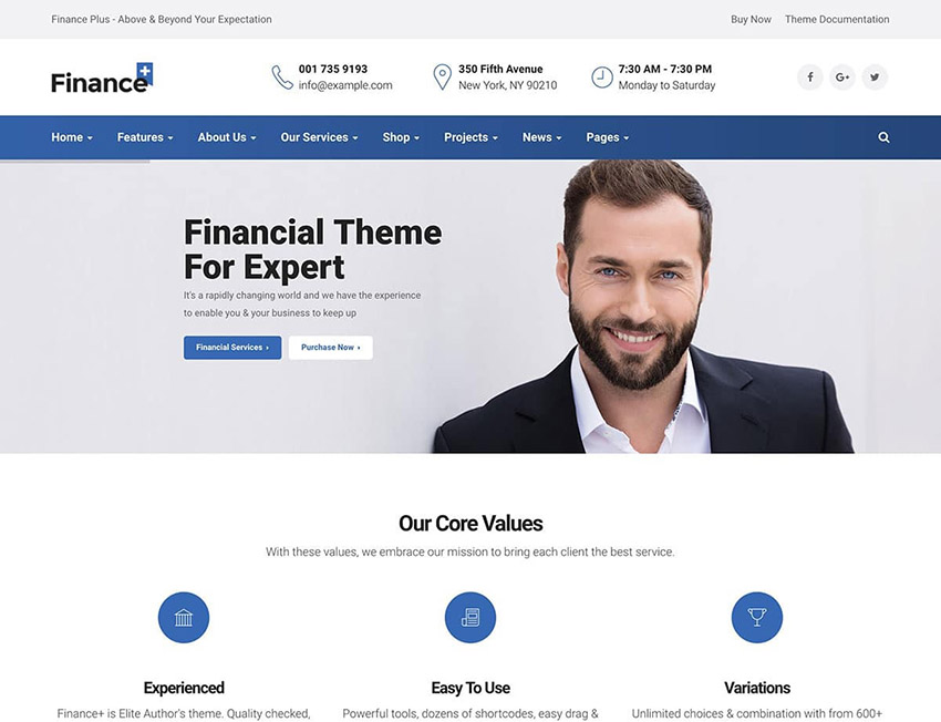 بهترین قالب های وردپرس حوزه مالی FinancePlus