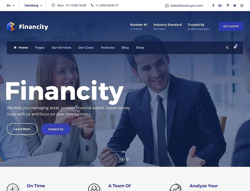 بهترین قالب های وردپرس حوزه مالی Financity