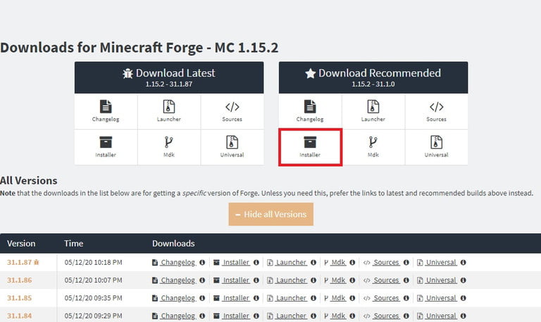 آموزش نصب Forge ماینکرافت (Minecraft)