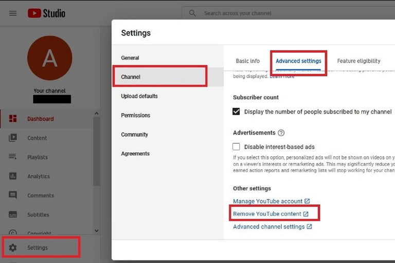 حذف حساب YouTube پلتفرم های مختلف