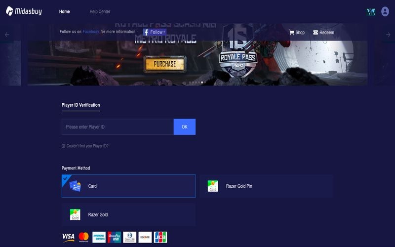 خرید یوسی پابجی (PUBG) مراحل