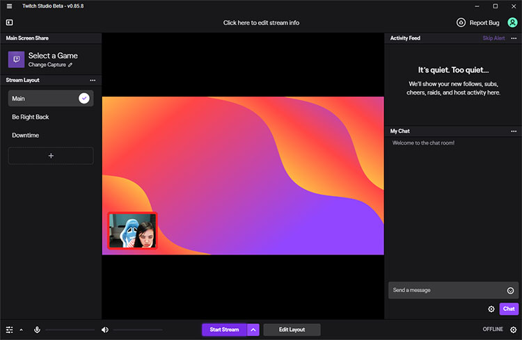 معرفی برنامه ی Twitch Studio قابلیت‌های آن