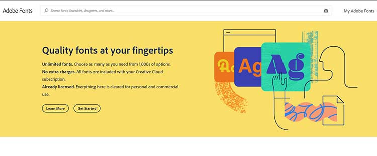 سایت Adobe Fonts