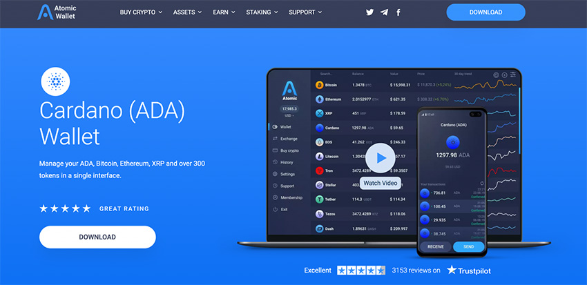 atomic بهترین کیف پول های کاردانو (ADA)