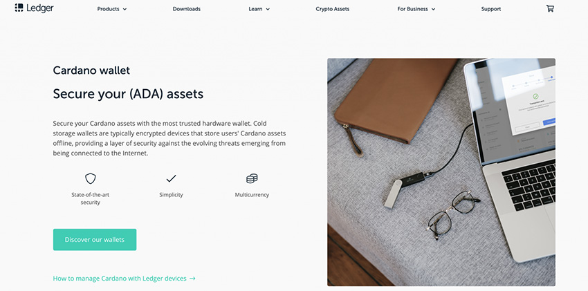 ledger بهترین کیف پول های کاردانو (ADA)