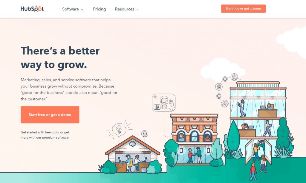 بهترین نرم افزارهای تجربه مشتری hubspot سایت