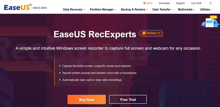 فیلم گرفتن از بازی EaseUS RecExperts