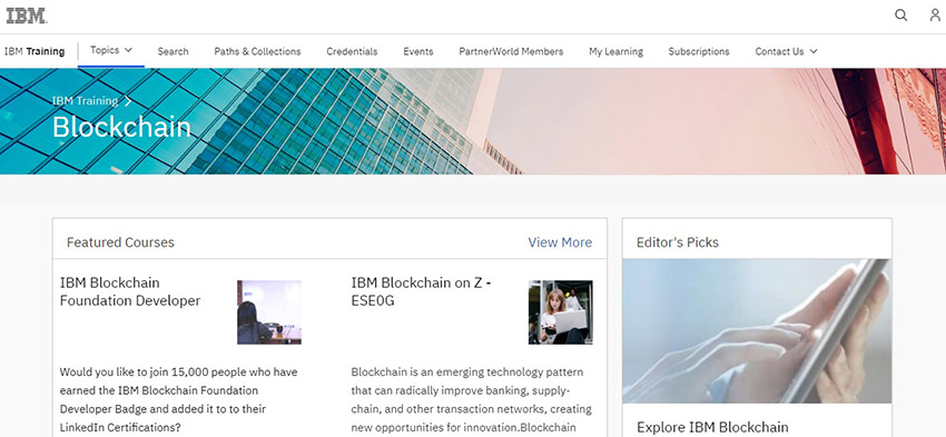 منابع یادگیری بلاک چین IBM