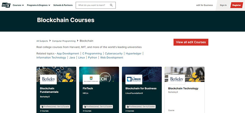 منابع یادگیری بلاک چین edx