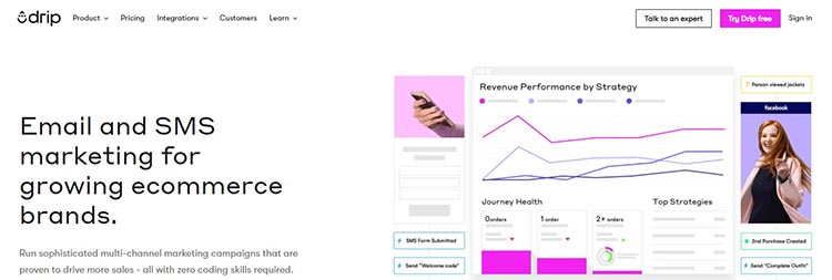 2 ایمیل و SMS مارکتینگ برای رشد کسب و کار با سایت Drip