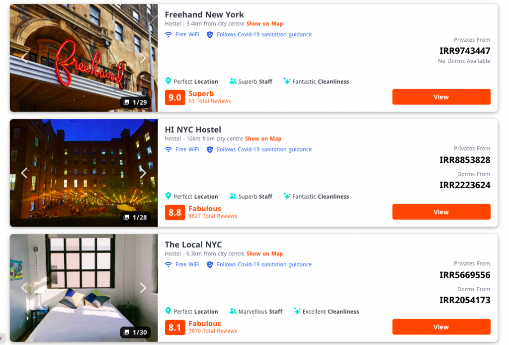 سایت HostelWorld سایت HostelWorld