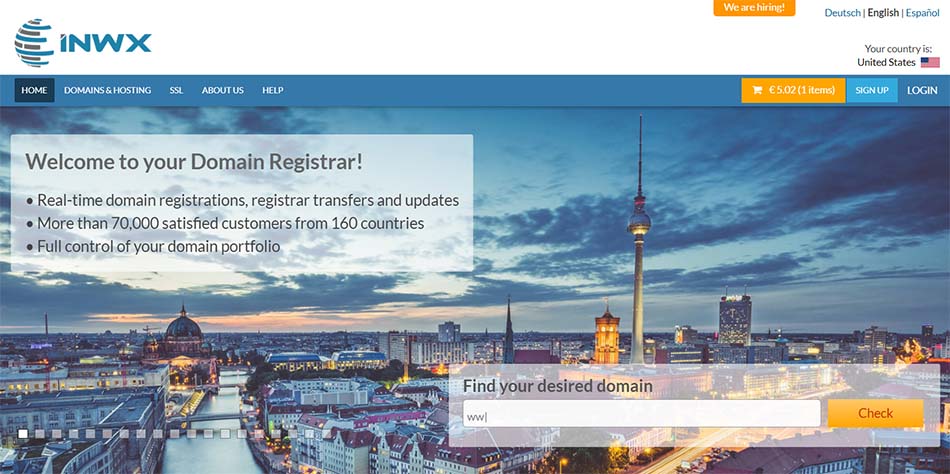 خرید دامین و هاست ارزان قیمت از سایت INWX