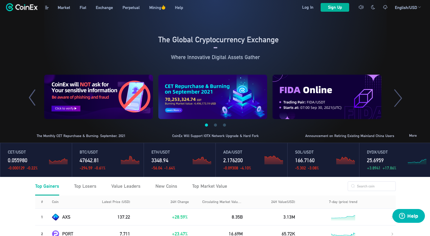 صرافی coinex