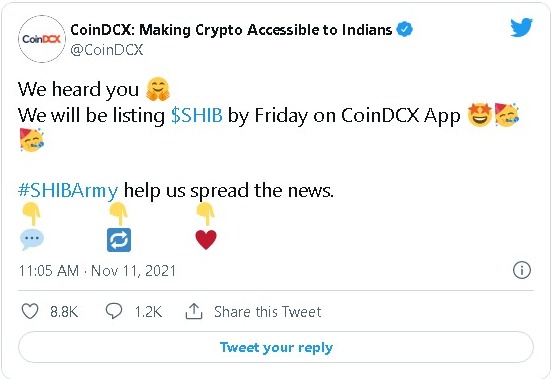 لیست شدن شیبا CoinDCX لیست شدن شیبا CoinDCX