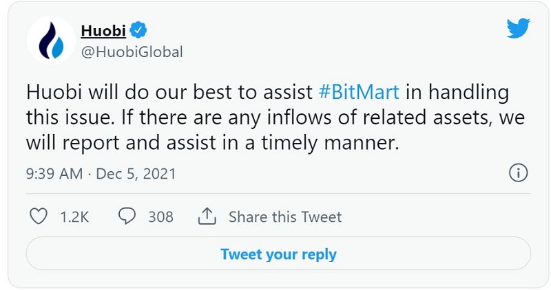 جبران خسارت هک Bitmart جبران خسارت هک Bitmart