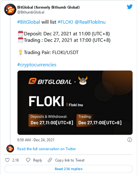 فلوکی اینو در BitGlobal