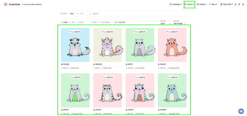 بازی CryptoKitties بازی CryptoKitties