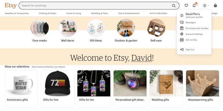 خرید و فروش در Etsy
