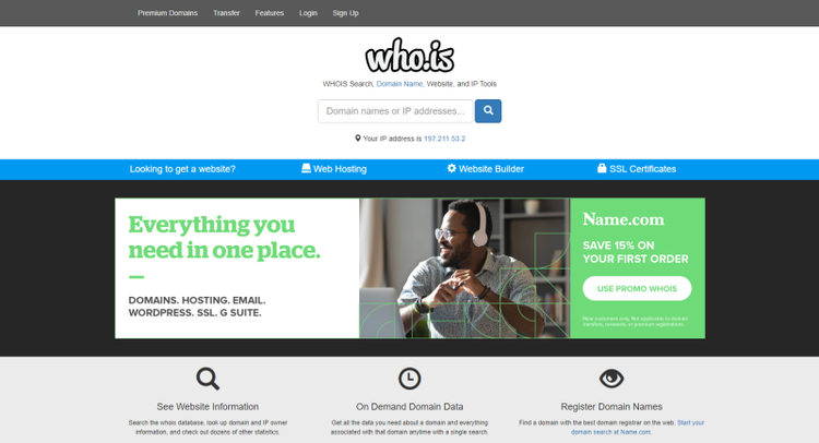 جستجوی اطلاعات WHOIS جستجوی اطلاعات WHOIS