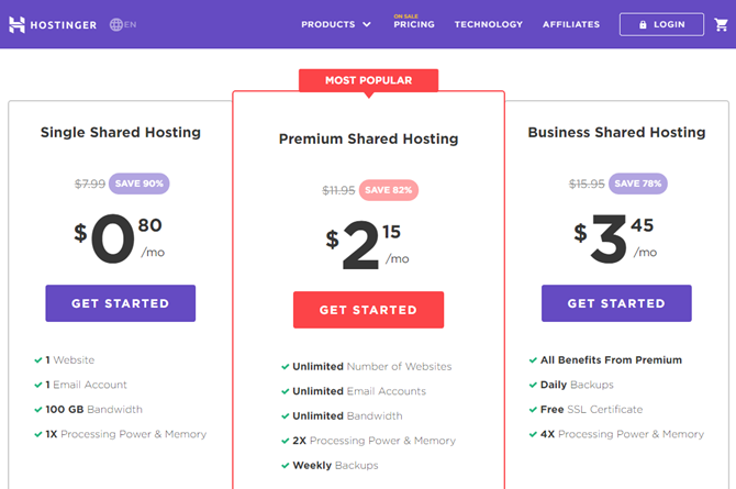 هاست اشتراکی خارجی Hostinger