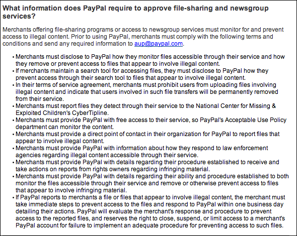 سرویس های بلاک شده توسط PayPal