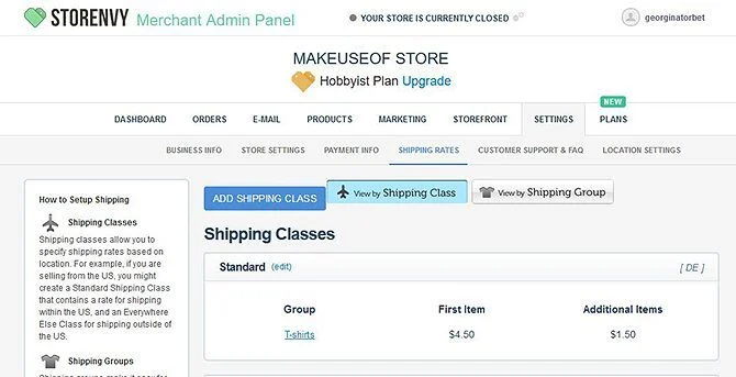 شیپینگ و مالیات فروشگاه Storenvy
