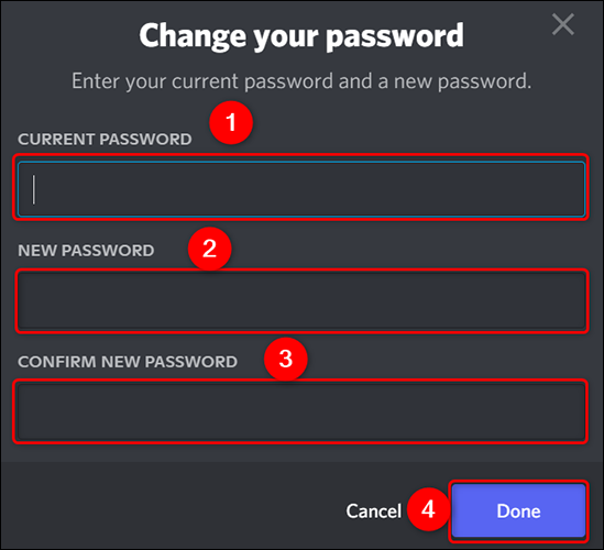 فراموشی پسوورد Discord