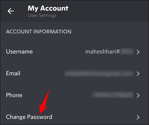 فراموشی پسوورد Discord