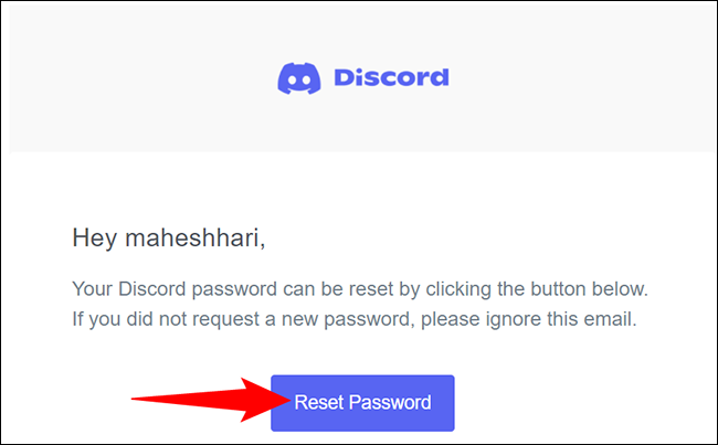 فراموشی پسوورد Discord