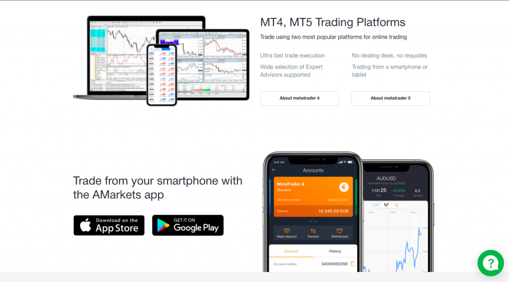شارژ بروکر آمارکتس AMarkets