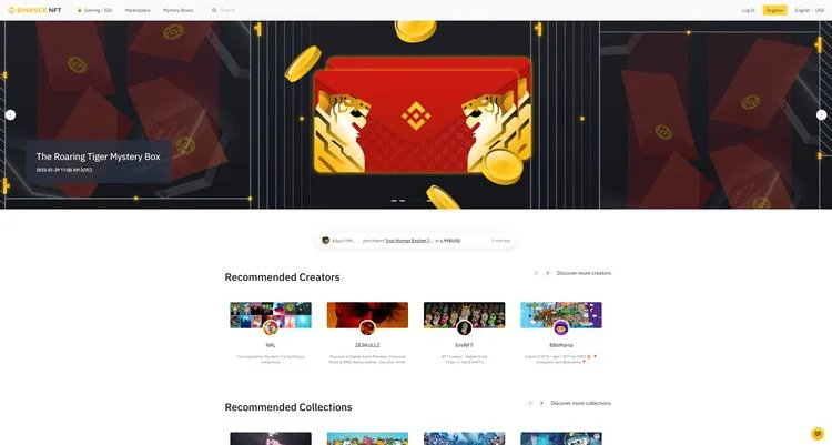 Binance NFT بازار رایگان برای مینت کردن NFT